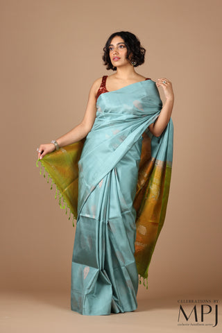 Sky Blue Soft Silk Kanjivaram