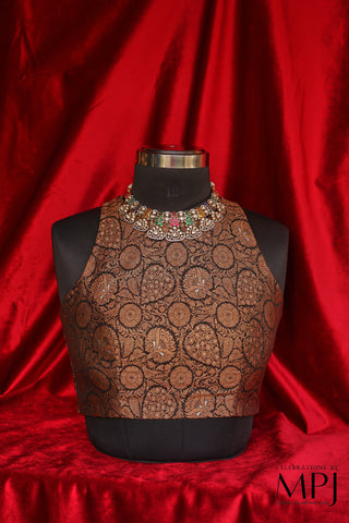 Antique Banarasi Brocade Silk Incut Blouse with Zip