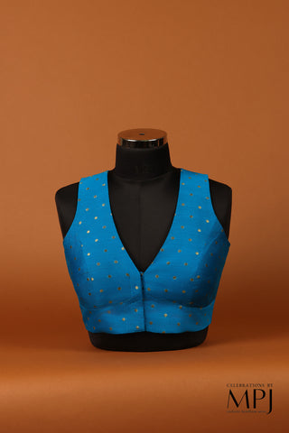 Cobalt Blue V-Neck Incut Blouse