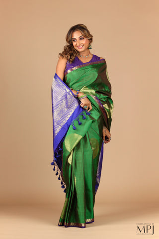 Forest Green Traditional Kanjivaram Saree