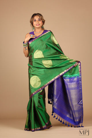 Forest Green Traditional Kanjivaram Saree