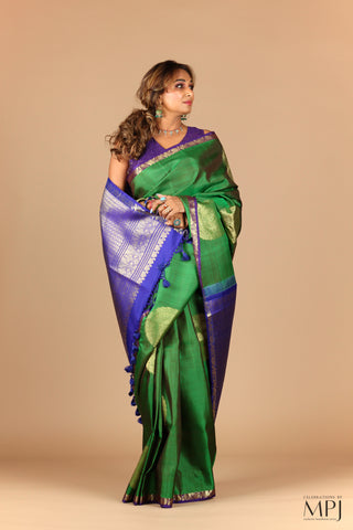 Forest Green Traditional Kanjivaram Saree