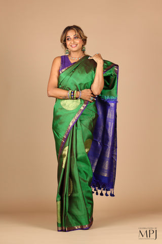 Forest Green Traditional Kanjivaram Saree