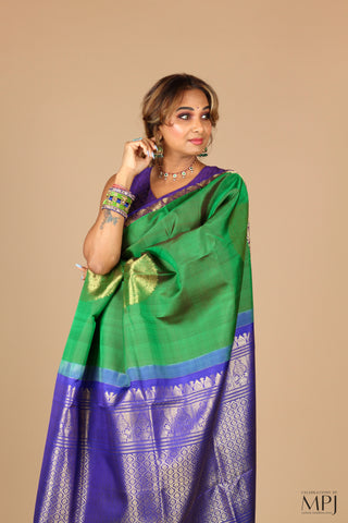 Forest Green Traditional Kanjivaram Saree