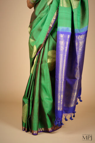 Forest Green Traditional Kanjivaram Saree