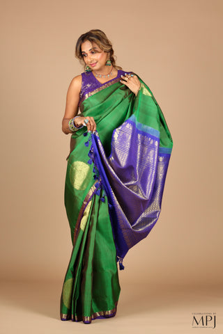 Forest Green Traditional Kanjivaram Saree