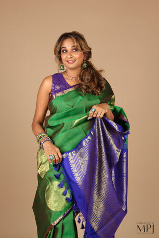 Forest Green Traditional Kanjivaram Saree