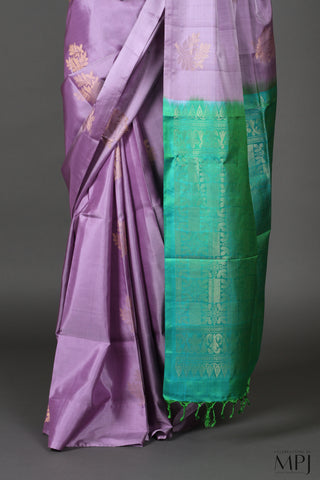 Lavender Mint Green Soft Silk Kanjivaram