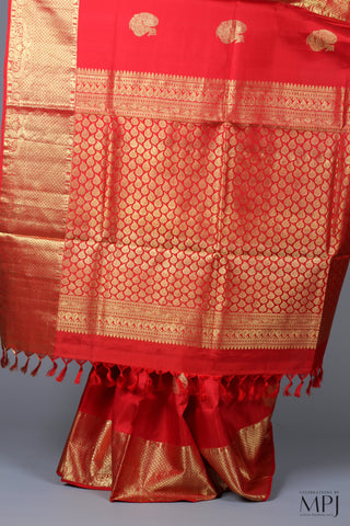 Vermillion Red Traditional Kanjivaram Silk