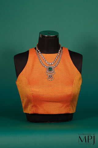 Orange Yellow-Green Khun Incut Blouse