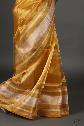 Golden Yellow Tissue Pure Silk Banarasi