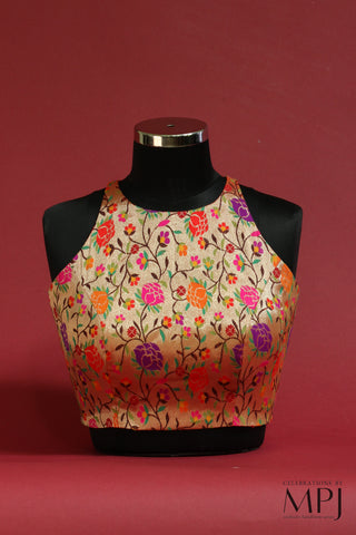 Paithani Floral Brocade Incut Blouse