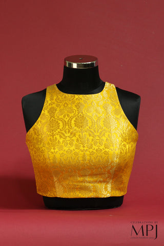 Honey Banarasi Brocade Incut Blouse