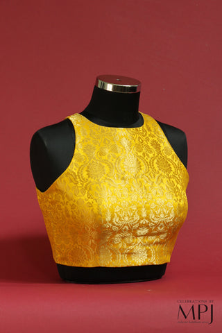 Honey Banarasi Brocade Incut Blouse