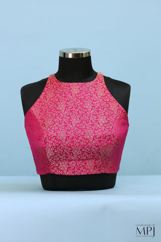 Bubblegum Brocade Incut Blouse