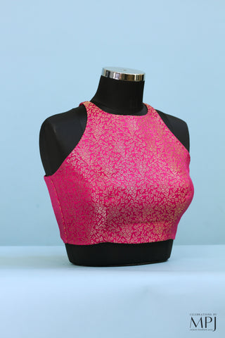 Bubblegum Brocade Incut Blouse