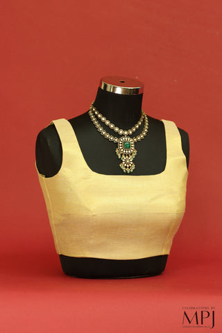 Platinum Gold Sleeveless Cotton-Tissue Blouse