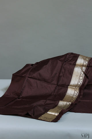 Coffee Brown Jaal Pure Katan Silk Banarasi Saree